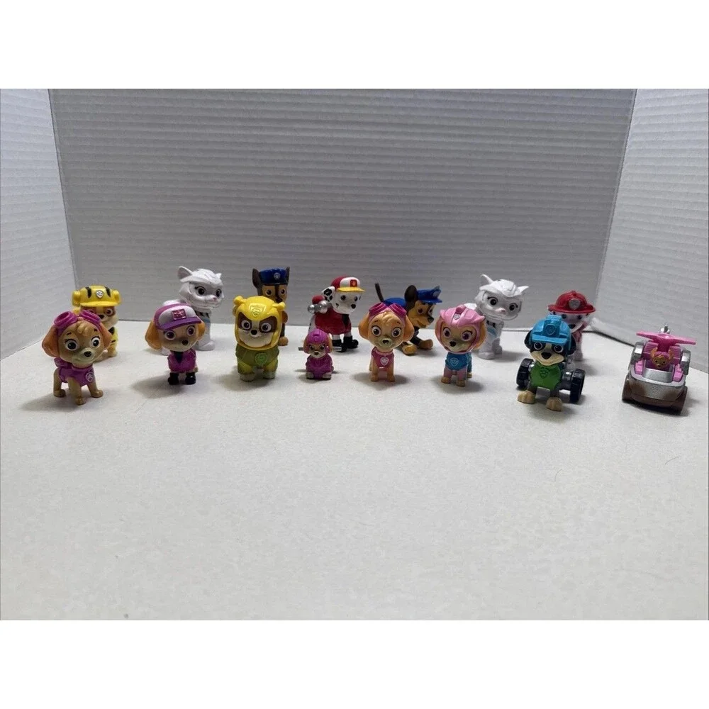 Paw Patrol Mighty Pups Figures Lot Of 15 - Dino Rescue Rex - Rubble - Rory Etc